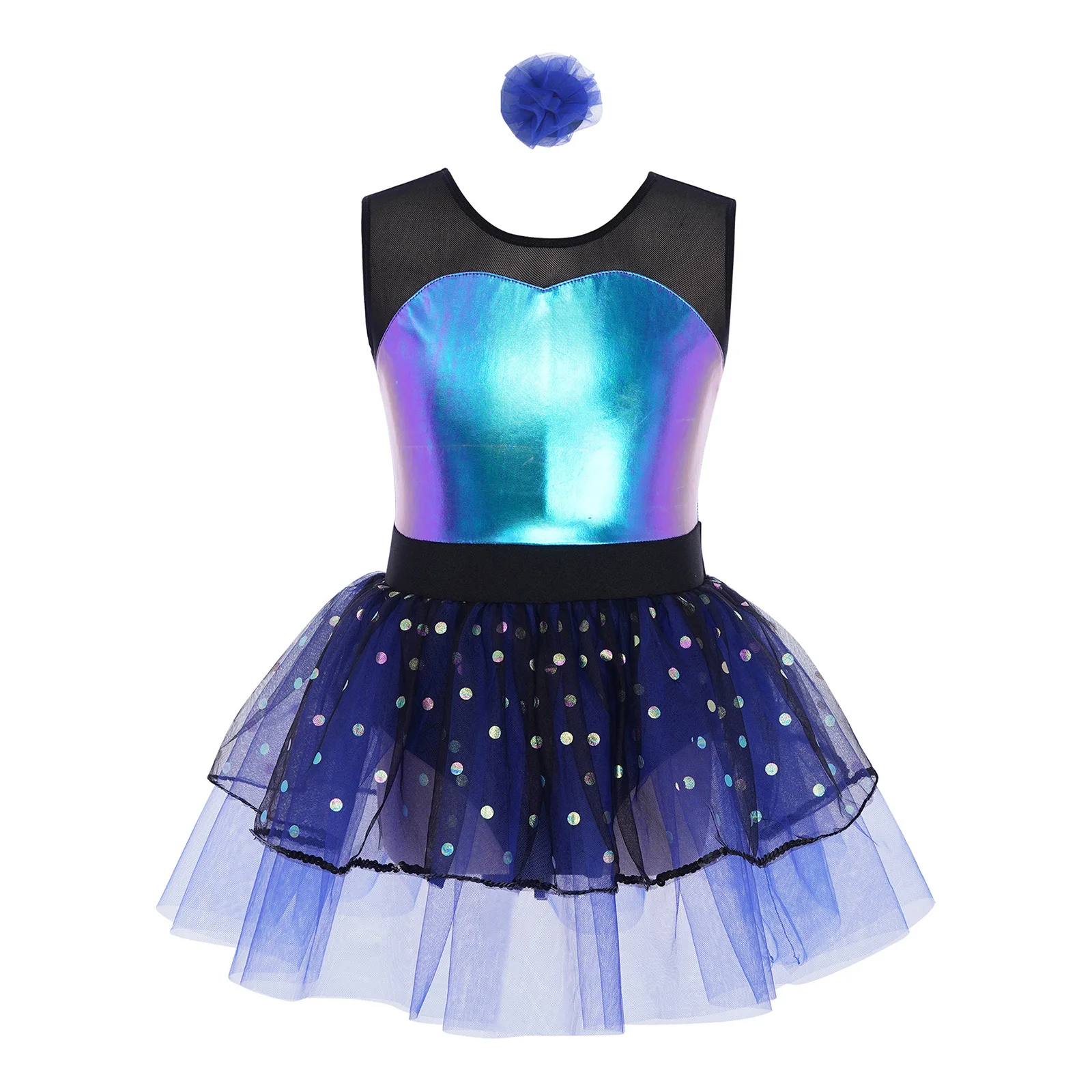 أطفال بنات الباليه توتو فستان الجمباز يوتار لامع لامع صد مودن رقص الجاز أداء زي راقصة الباليه Dancewear