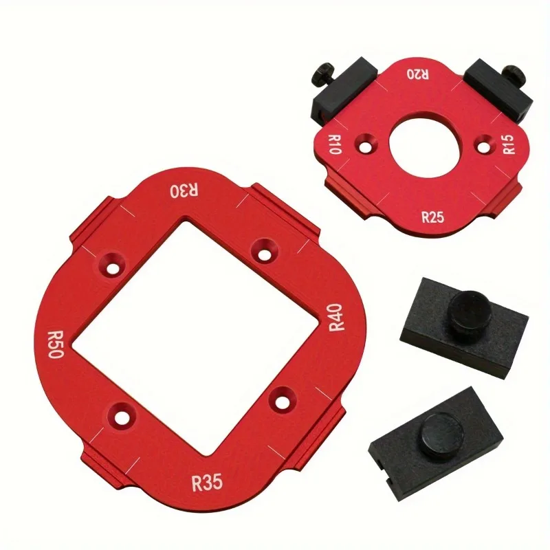 4-in-1 Woodworking Router Corner Radius Template Jig, R10-R50 Arc Positioning Router Table Jig
