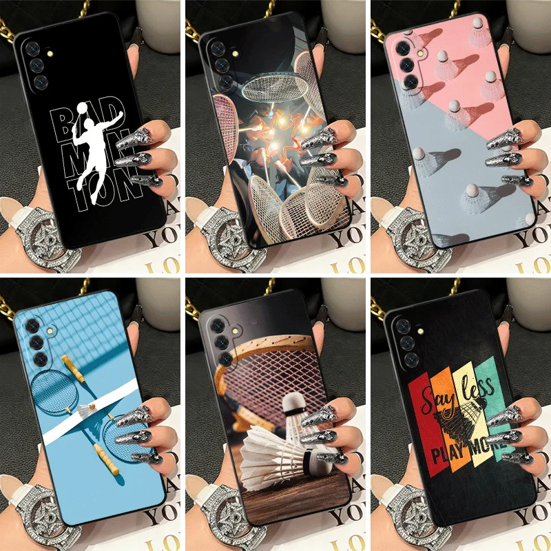 Soft Silicone Phone Case for Samsung A17 A16 A15 A14 A13 Badminton Sport Shell A57 A56 A55 A54 A53 A37 A36 A27 A26 A35 A25 A34 A