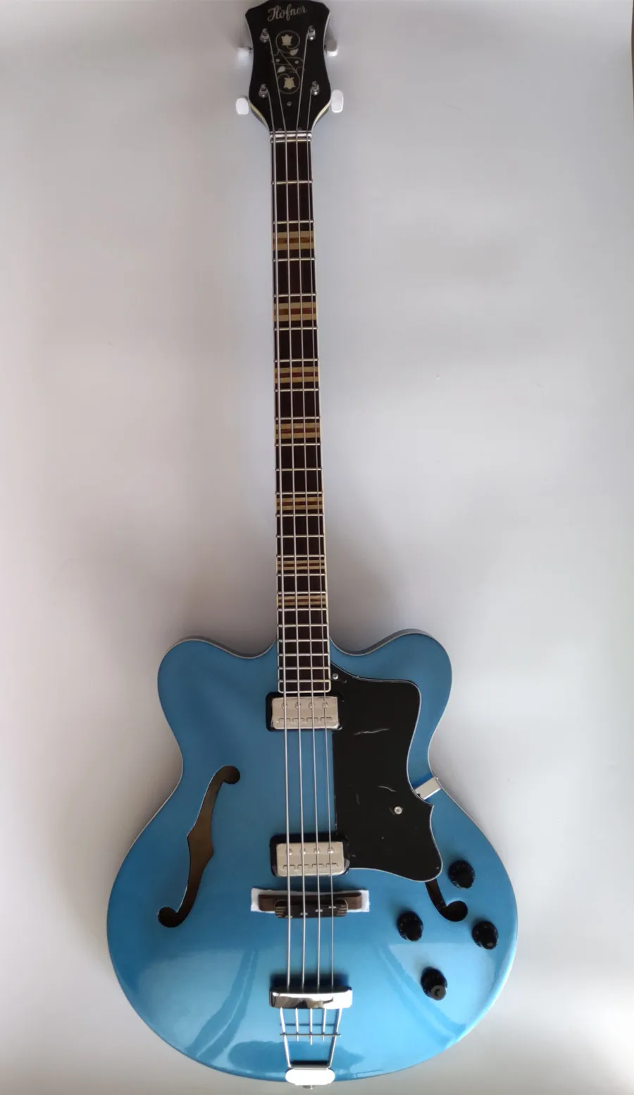 Electric Guitar Bass 4-string semi hollow body blue Ocean HCT-500/7-TR Contemporary Verythin Bass Guitar