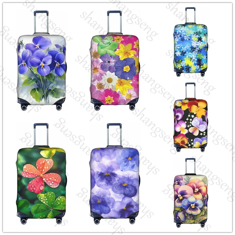 

Thick Elastic Luggage Protective Cover Zipper Suit For 18-32 inch Bag Suitcase Covers Travel leaf clover Shamrock flowers