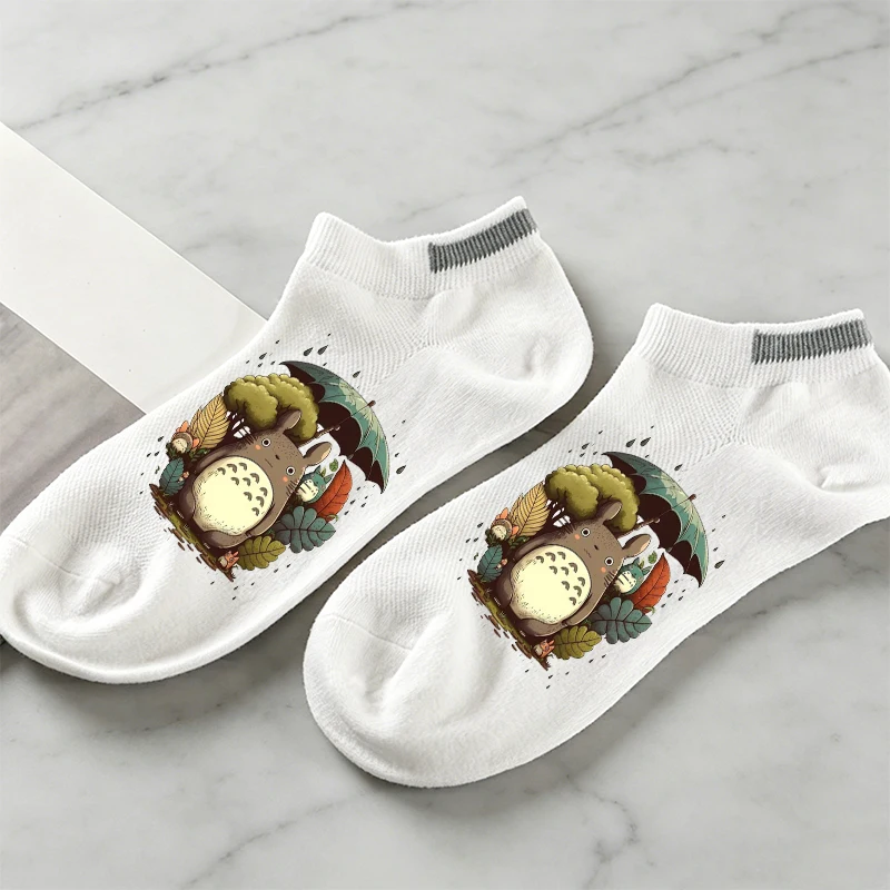 Totoro Woman Boat Sock Breathable Soft Cotton Socks Setfor Female Anime Cartoon Socks Spring Autumn Kawaii Sokken Birthday Gift view 5