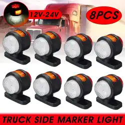 2/4/8x 12V 24V Truck LED Dual Side Marker Light Integrated Double Indicator Lamps Driving Light For Trailer Lorry RV Bus Caravan
