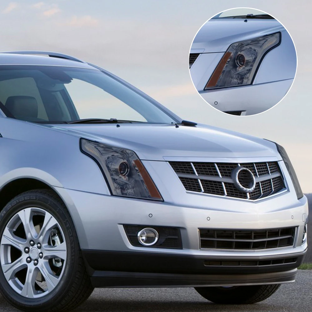 

High Gloss Smoke Black Pre-Cut Headlight Protection Film For Cadillac SRX 2013-2016 TPU PPF Kit Anti-Scratch Vinyl Wrap Cover