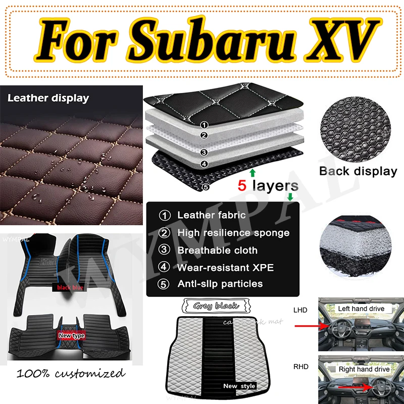 

Роскошные автомобильные коврики для Subaru XV Crosstrek GP 2013 ~ 2017, кожаные напольные коврики, ковры, защитные коврики, детали интерьера, автомобильные аксессуары