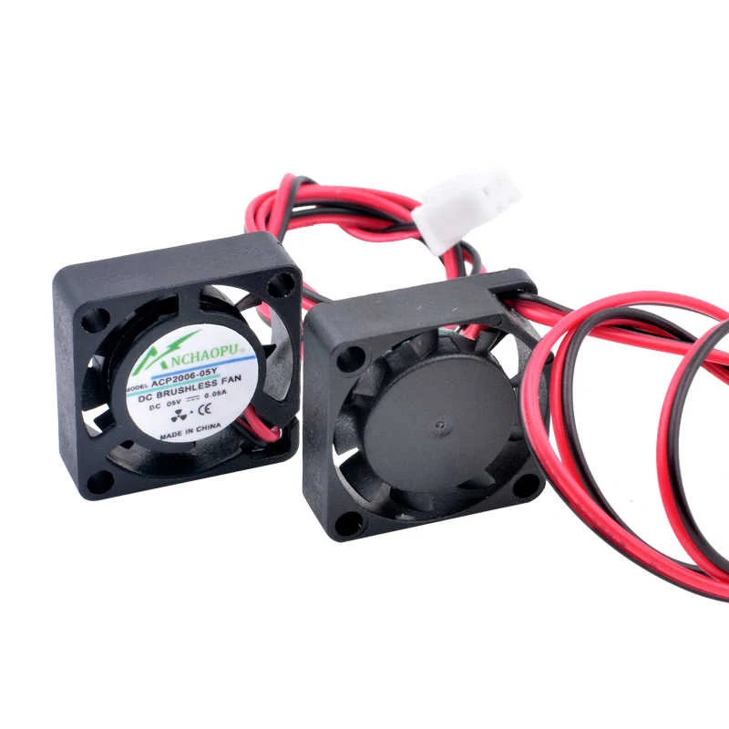 ACP2006 2 センチメートル 20 ミリメートルファン 20 × 20 × 6 ミリメートル DC5V 12V USB 2Pin マイクロ冷却ファンマイクロ機器清浄機ドローン