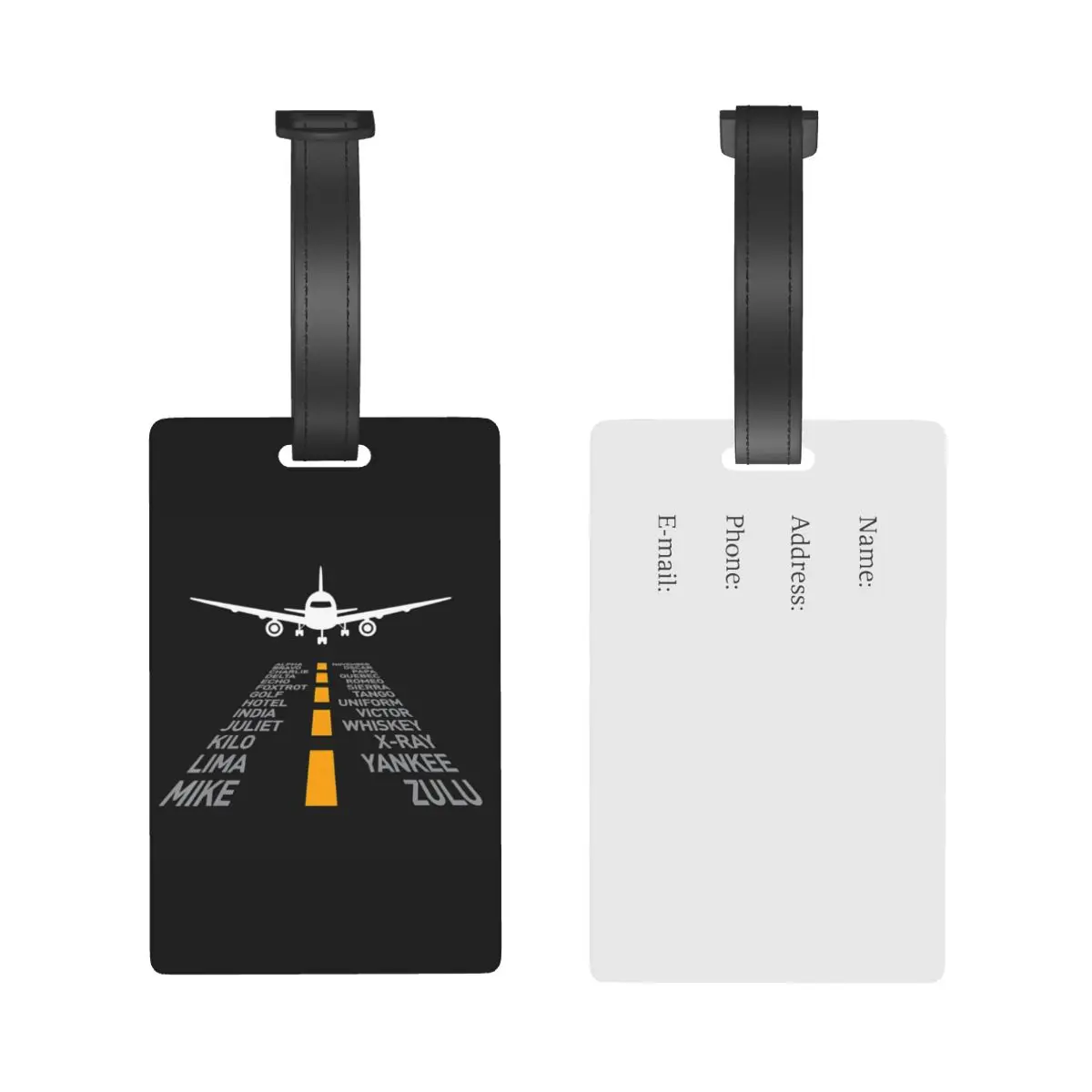 Airplane Pilot Gifts Airport Runway Phonetic Alphabet Plane Luggage Tags Suitcase Baggage Boarding Tag Label Holder ID Name