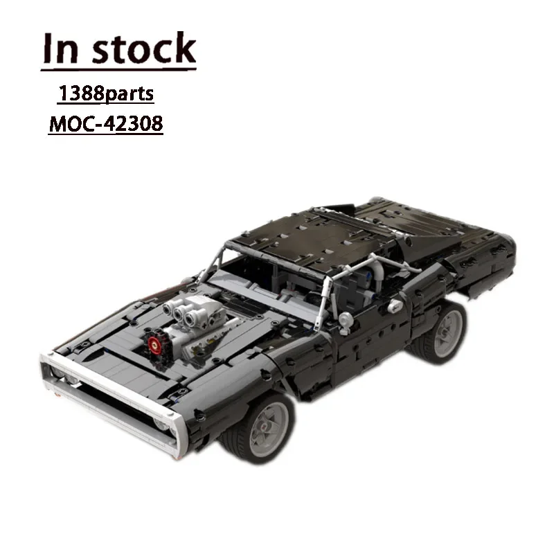 MOC-42308 Classic Movie Series Supercar Assembly Splicing Building Block Model1388Car Parts Building Blocks Kids BirthdayToyGift