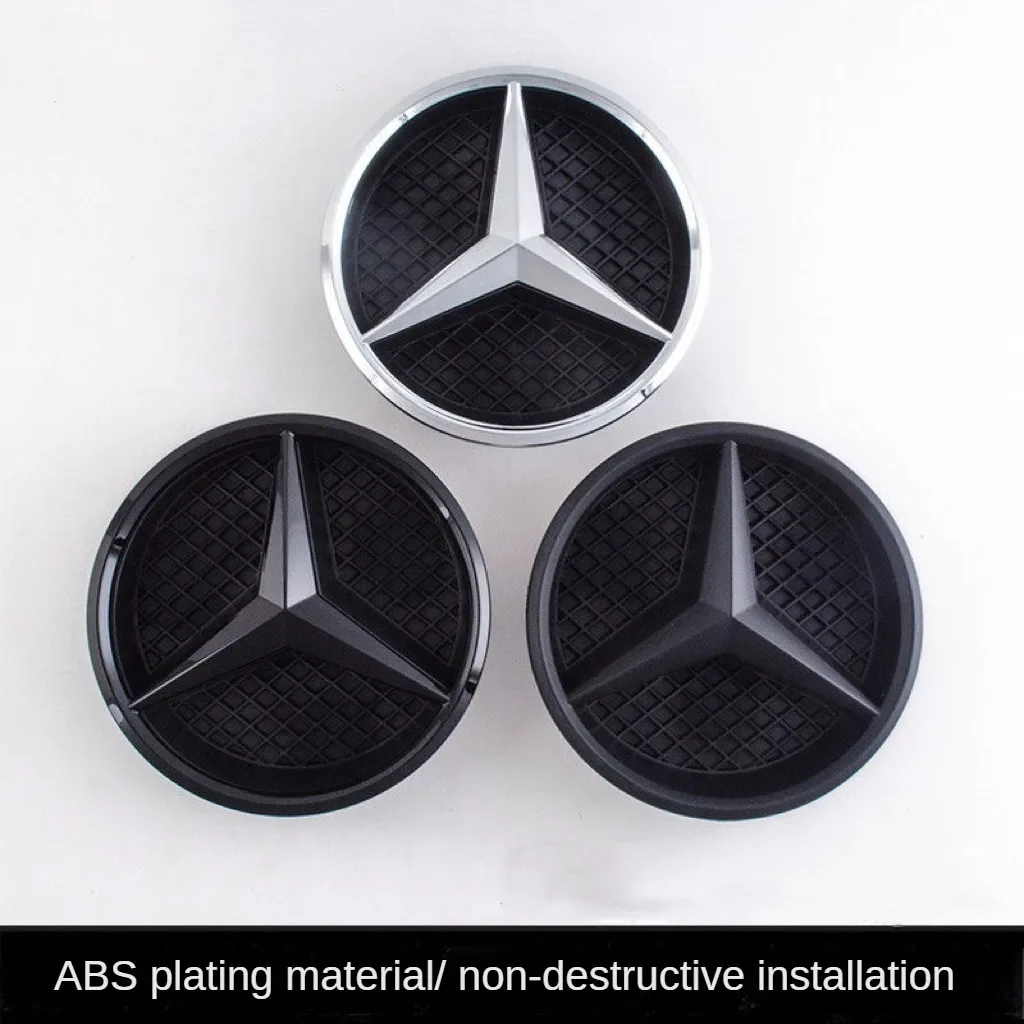 1PC Black and silver border decoration Car Front Grilled Star Emblem for Mercedes Benz W205 213 W204 W253 C E ML GL GLA CLA