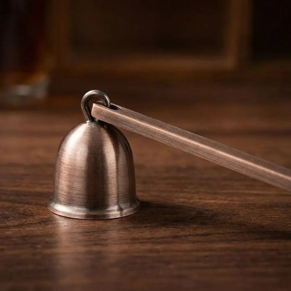 Safe Stainless Steel Candle Extinguisher Retro Anti-Slip Candle Flame Snuffer Bell Shape Long Handle Wick Snuffer Festival