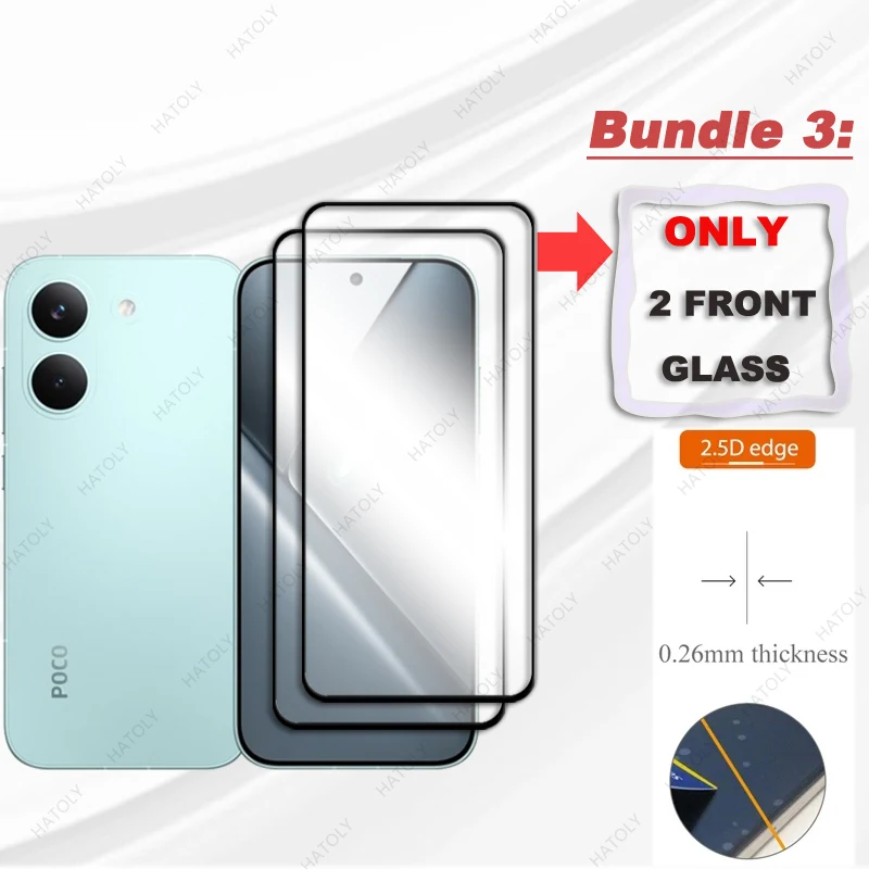 

Защитная пленка для экрана Xiaomi Poco X8 Pro, защитная пленка с черным краем для Poco X8 Pro 5G, закаленная пленка, защита для объектива камеры