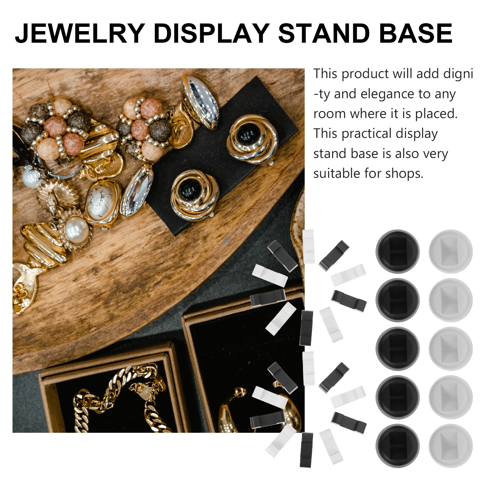 40Pcs Packaging Box Display Stand Bases High Quality Jewelry Rack Bases Simple Elegant Jewelry Display Holder for Store