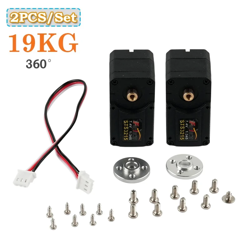 STS3215 19KG servomoteur double axe moteur 360 degrés 2 pièces/ensemble 1:345 fonctions de puissance Servos pièces de bricolage pour modèle robotique de voiture/Robot RC