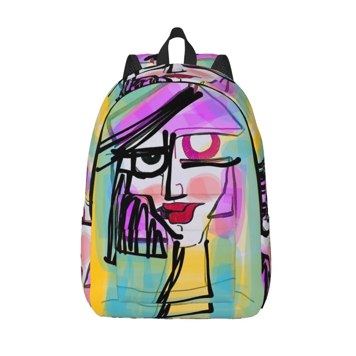 

Colorful Portrait Woman Small Backpacks Boys Girls Bookbag Fashion Shoulder Bag Portability Laptop Rucksack Students School Bags