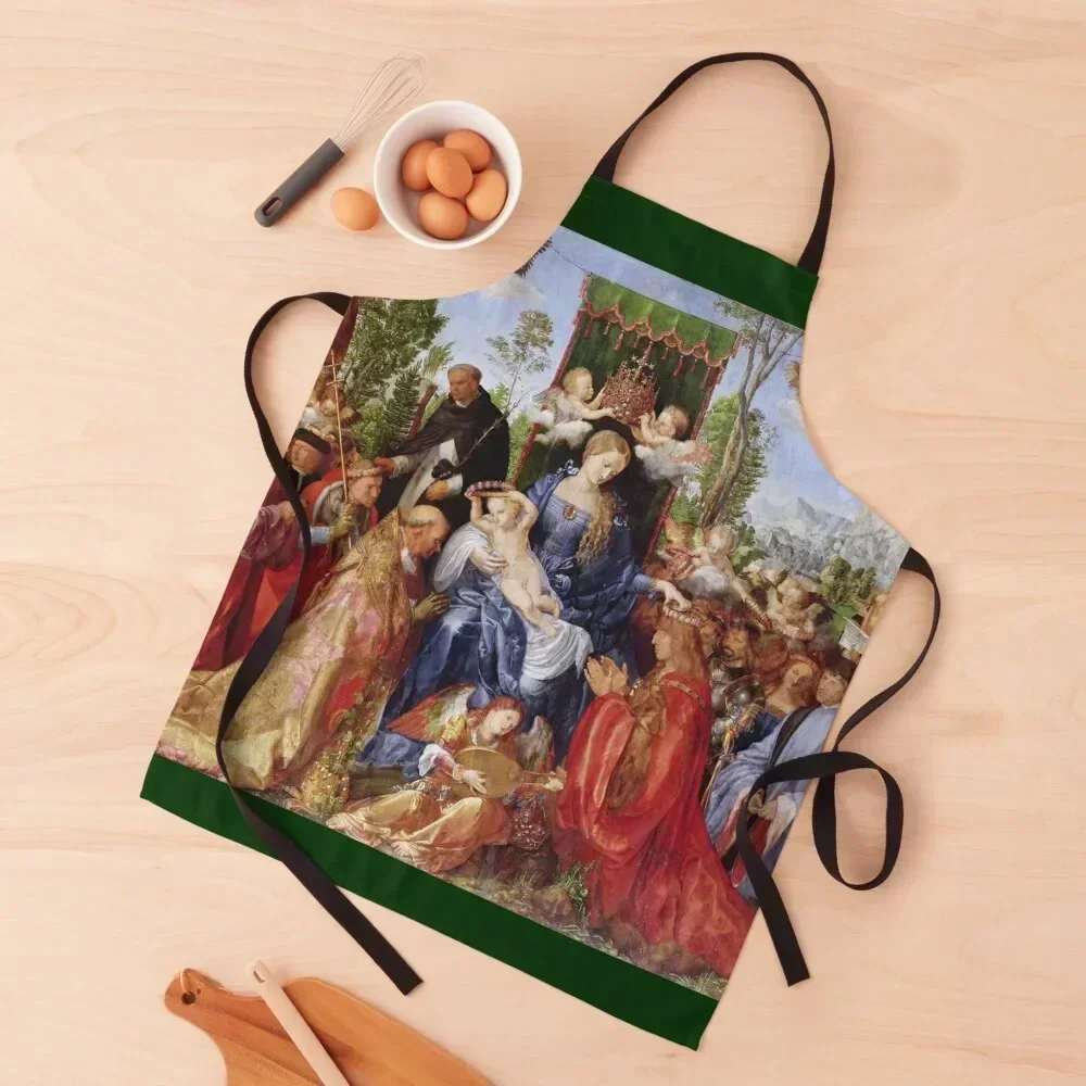 

Albrecht Durer - The Festival Of The Rosary Apron Women's Kitchen christmas Trim Cloth professional kitchen Apron