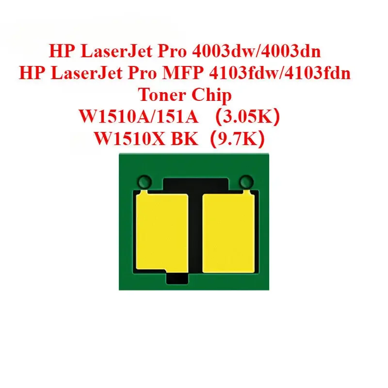 

Чип тонера W1510A 151A W1510X для HP LaserJet Pro 4103fdw/4103fdn/4003dw/4003dn