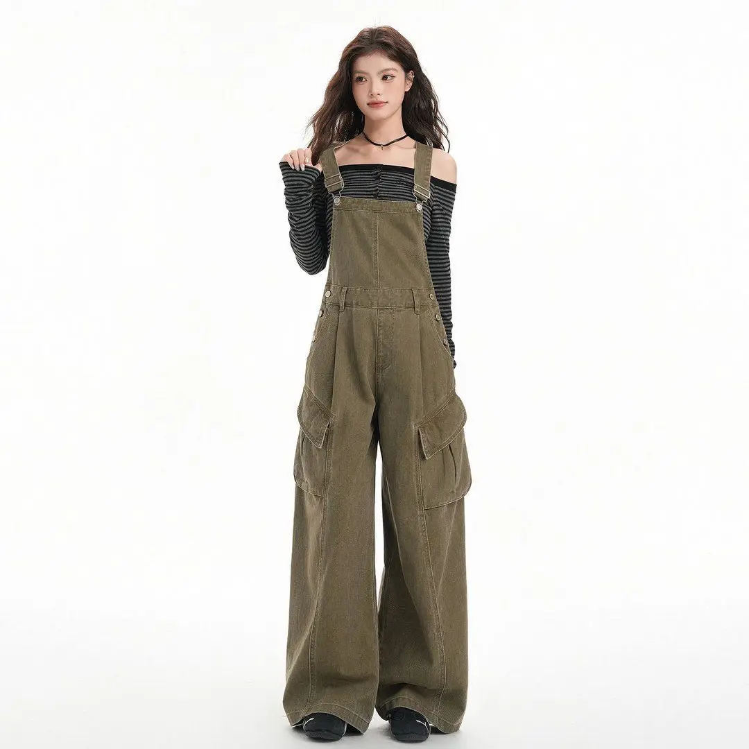

2026 Spring and Autumn New Women's Cowboy jumpsuit Loose Commuter jumpsuit