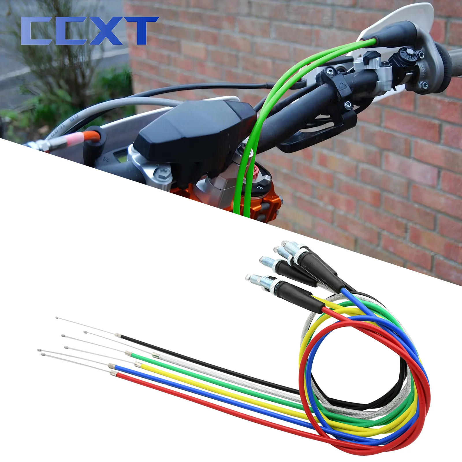 Cable de acelerador giratorio Universal para motocicleta, 6 colores, 980mm, 1080mm, para KTM, Honda, Yamaha, Kawasaki, Suzuki, ATV, accesorios para