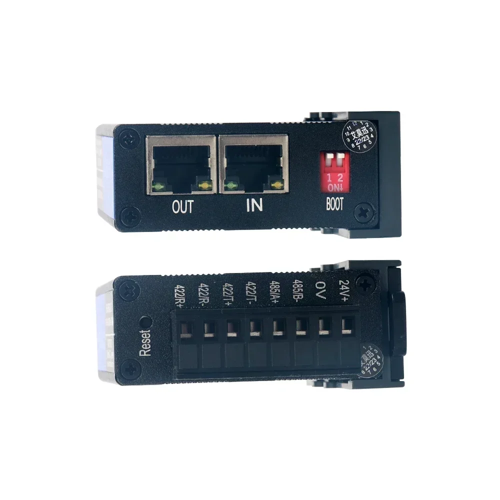 Din Rail RS485 RS422 to EtheCAT Modbus RTU Serial Server Module RS485/422 ETH Converter IOT Signal TCP Network RJ45