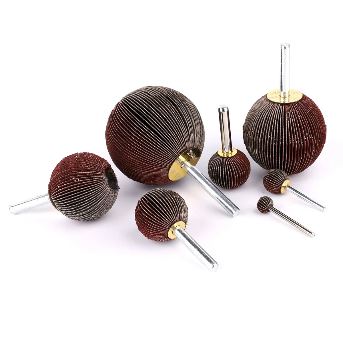 

1PC Spherical Sandpaper Flap Wheel 6mm(1/4") Shank 60-180 Grit Abrasive Rotary Tool for Grinder Precision Polishing, Ball Shape