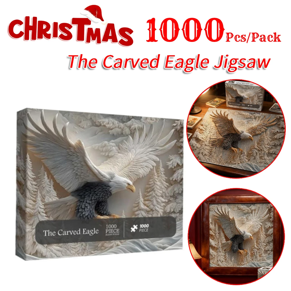 1000 unids/pack rompecabezas el juego de rompecabezas de águila tallada diseño de arte de la vida silvestre rompecabezas artístico de animales para regalos de decoración del hogar