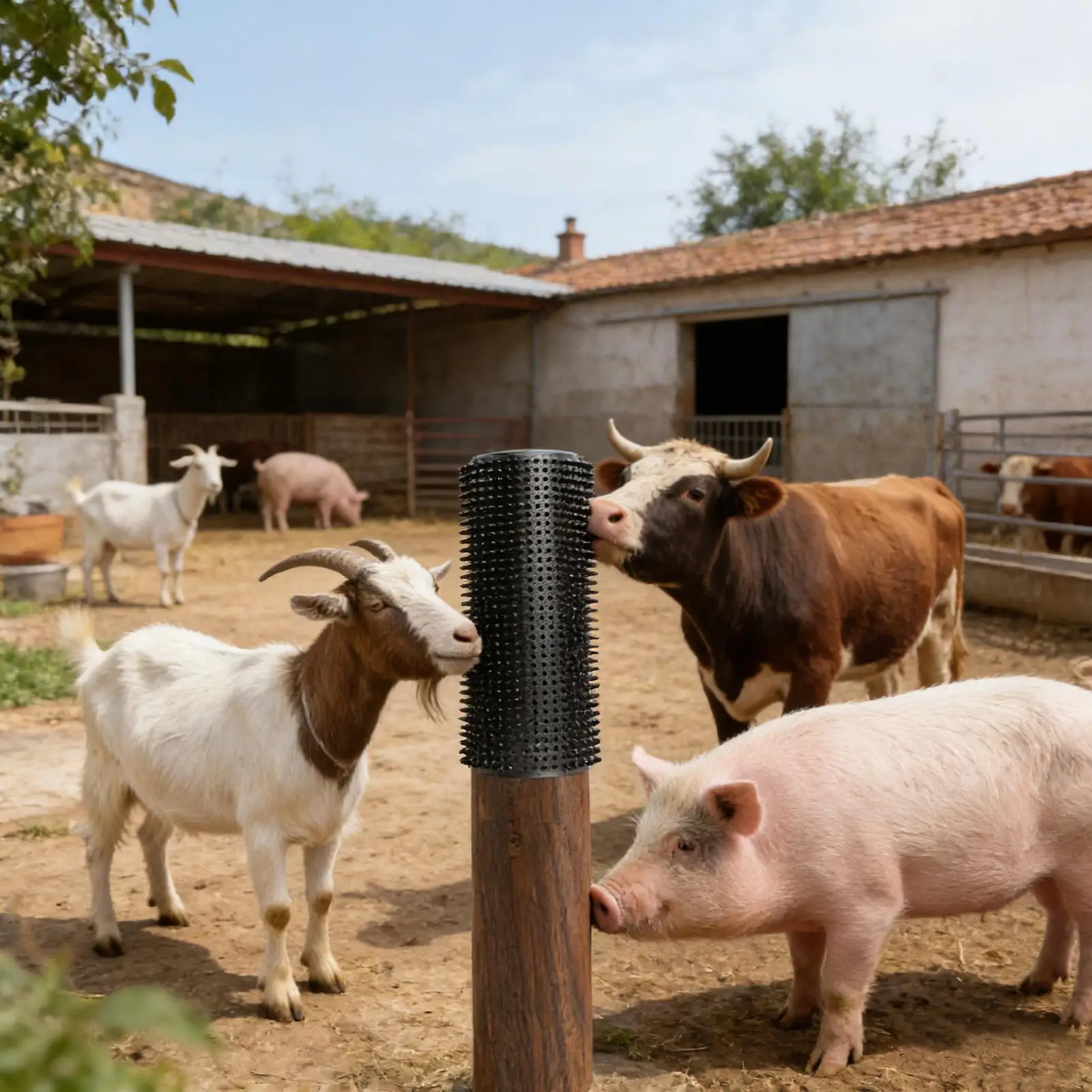 Cow Scratcher Itch Relief Shedding Pad 2-Piece Farm Animal Horse Scratcher For Cattle Cow Dog Sheep Farm Barn Stables Stall