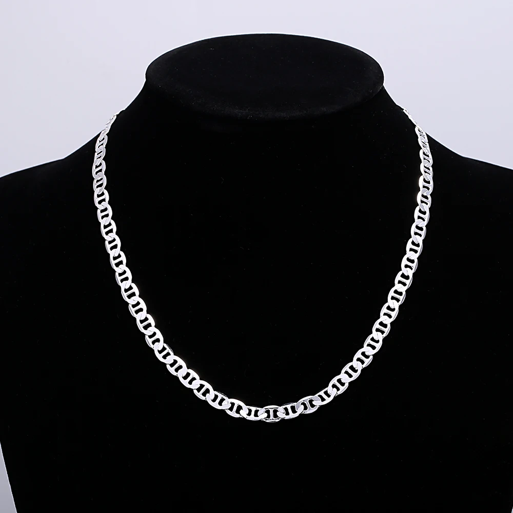 45-60cm 925 Sterling Silver Necklace noble luxury gorgeous charm fashion 6MM Boy men solid wedding party women jewelry