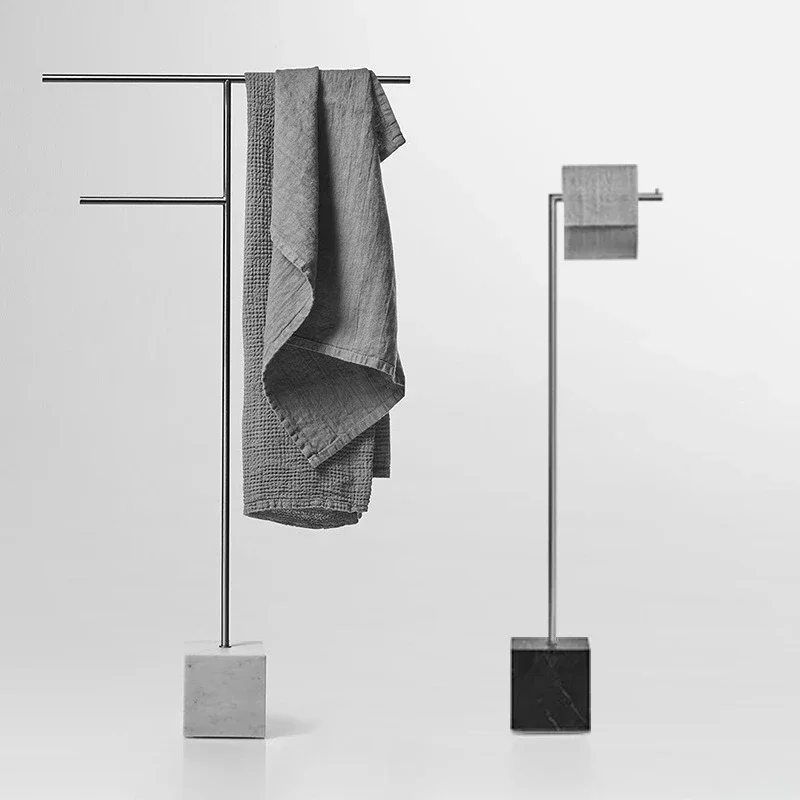 Toilet Bathroom Stainless steel Towel rack Tissue holder Marble floor type No punching