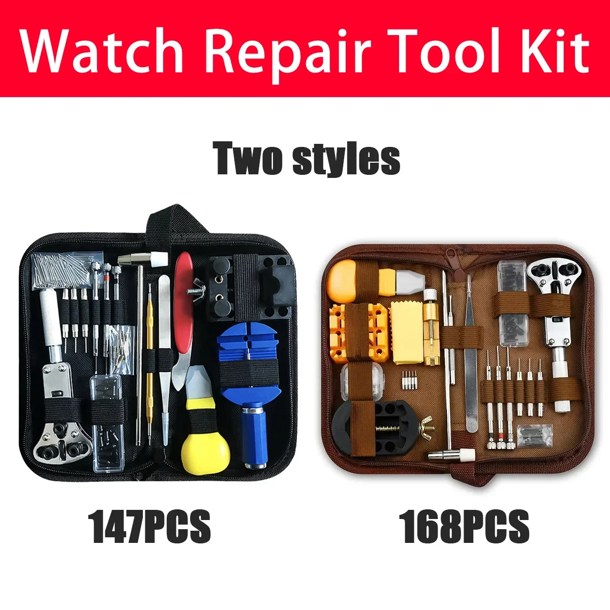 Watch Repair Tool Kit Watch Link Pin Remover Shell Opener Spring Bar Remover Clock Battery Replacement Strap Needle Set Accessor