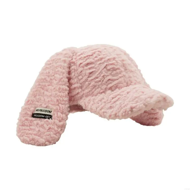 195E موضة آذان أرنب قبعة بيسبول فتاة تأثيري حلي قبعات الشتاء قبعة المراهقين الدافئة أغطية الرأس النشاط في الهواء الطلق قبعة #4