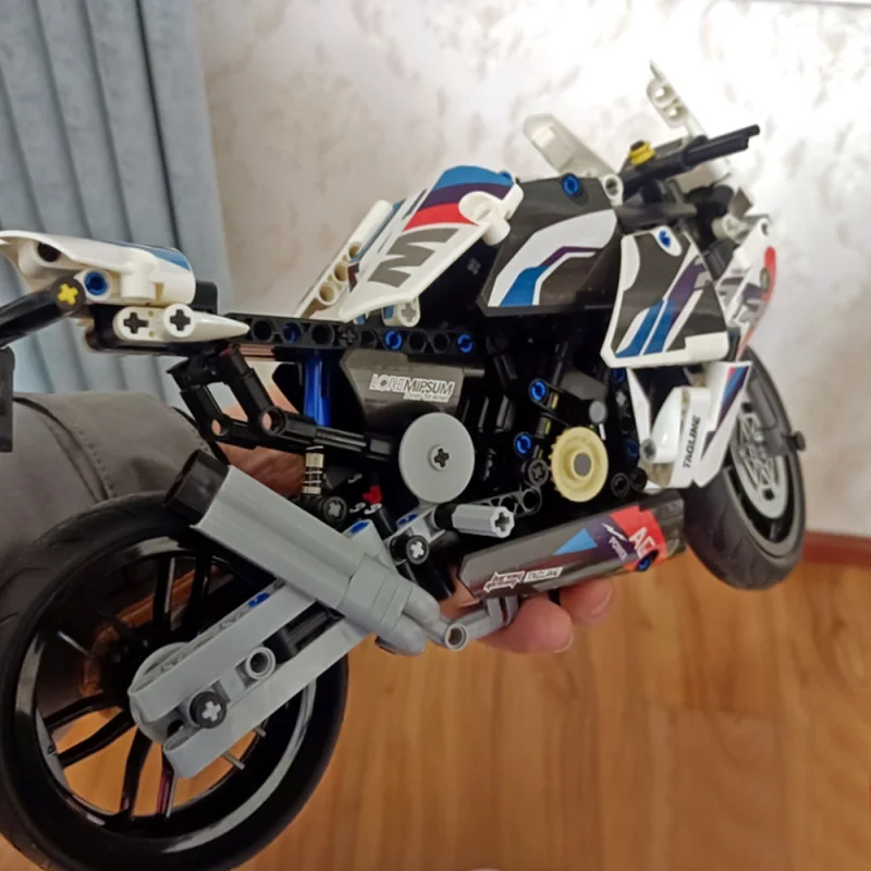589pcs การวิเคราะห์รถจักรยานยนต์ M1000 RR Racing รถ Building Block รุ่น Moc รถจักรยานยนต์ของเล่นอิฐสําหรับแฟนของขวัญ