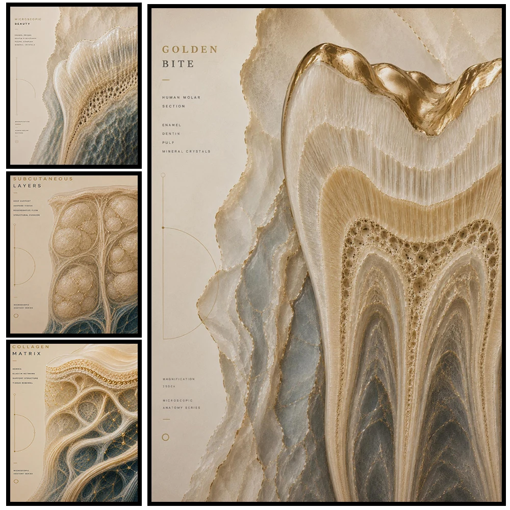 Golden Golden Microscopic Skin Anatomy Canvas Wall Art, Neutral Beige Medical Print, Skin Layers Poster for Dermatology Clinic Office - Aliexpress Deal