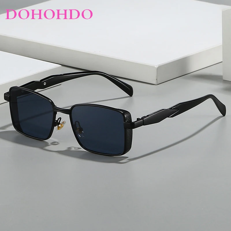 

Fashion Metal Square Frame Sunglass Man Trendy Brand Designer Sun Glasses Female Fishing Driving Shades Male UV400 Lunette Очки