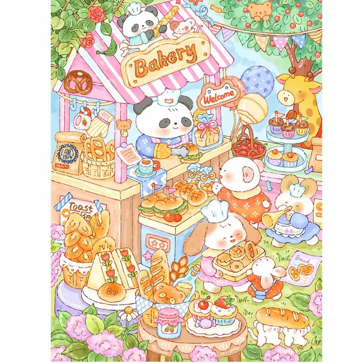 

9CT 100X75 см пекарня рукоделие, сделай сам гостиная печатная вышивка крестиком, набор для вышивания полная хлопковая нить 63 цвета