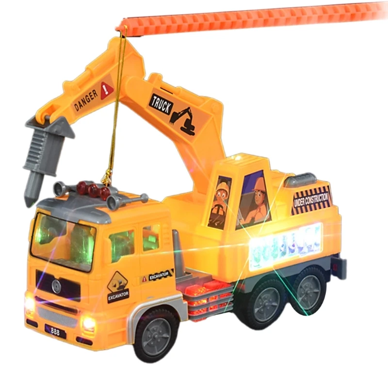 Jouet moteur camion à ordures jeu créatif avec accessoire maison d'action automatique Bump and Go pour les enfants