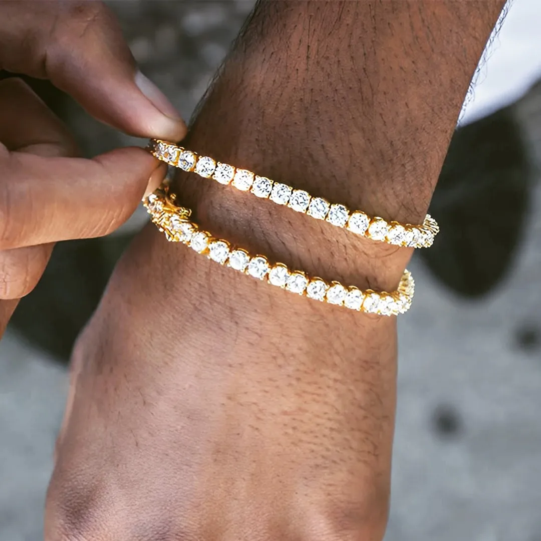 Luksusowa bransoletka tenisowa dla mężczyzn 3/4/5/6mm Hip Hop Iced Out Zircon Męski łańcuszek na rękę Homme Wedding Streetwear Punk Jewelry — zdjęcie 3