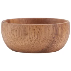 1pc Acacia Wooden Serving Tray Natural Wood Salad Bowl Food Dish Home Kitchen Utensils Snack Plate Storage Bowl Dinnerware Set