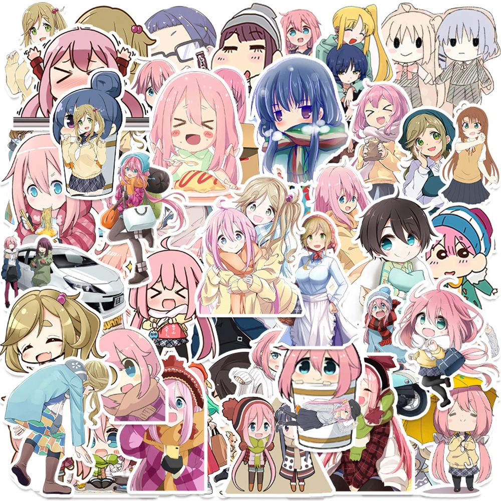 

10/30/50pcs Laid Back Camp Anime Stickers Yuru Camp Shima Rin Sticker Notebook Luggage Cute Girls Kagamihara Nadeshiko Decals