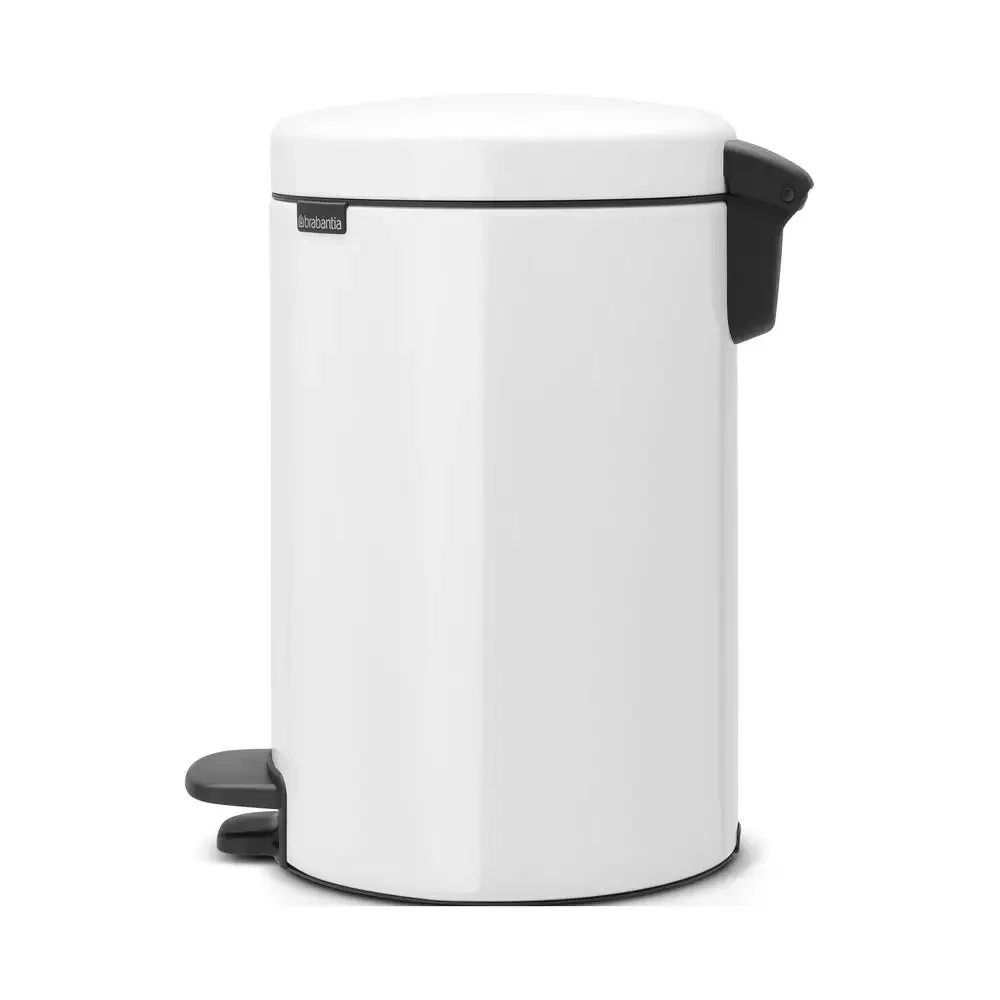 White 3.2 Gallon Soft Closure Trash Can Pedal Bin Odor Proof Non-Slip Base Easy to Move  PerfectFit Bags Included 10 Year