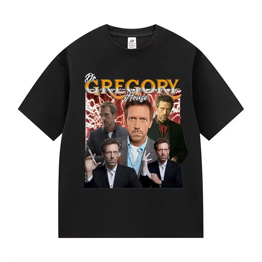 

Женская футболка с забавным лицом Доктора Грегори House, винтажная летняя модная футболка унисекс, очень большой размер, роскошный бренд для занятий спортом на открытом воздухе