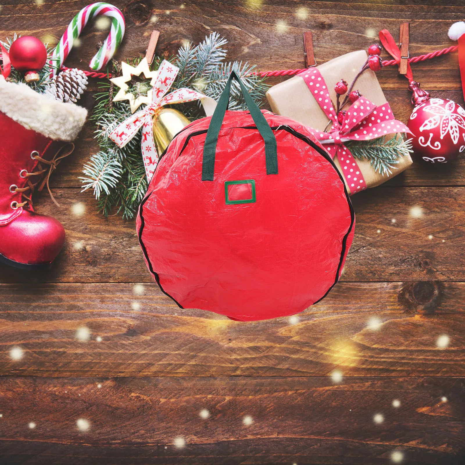 

Christmas Wreath Storage Bag Holder Oxford Cloth Round Packing Double Layered Gift Large Capacity Waterproof Dustproof