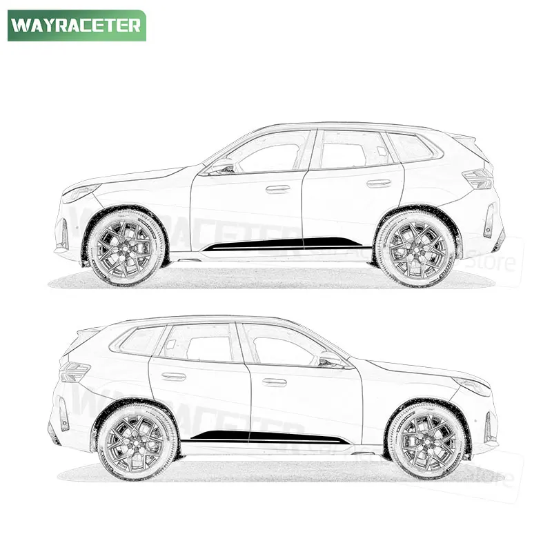 2 قطعة M الأداء ملصق مائي ألياف الكربون الفينيل الباب الجانب المشارب ملصق لسيارات BMW X3 G45 2024 2025 30e 20d M Sport M50 اكسسوارات