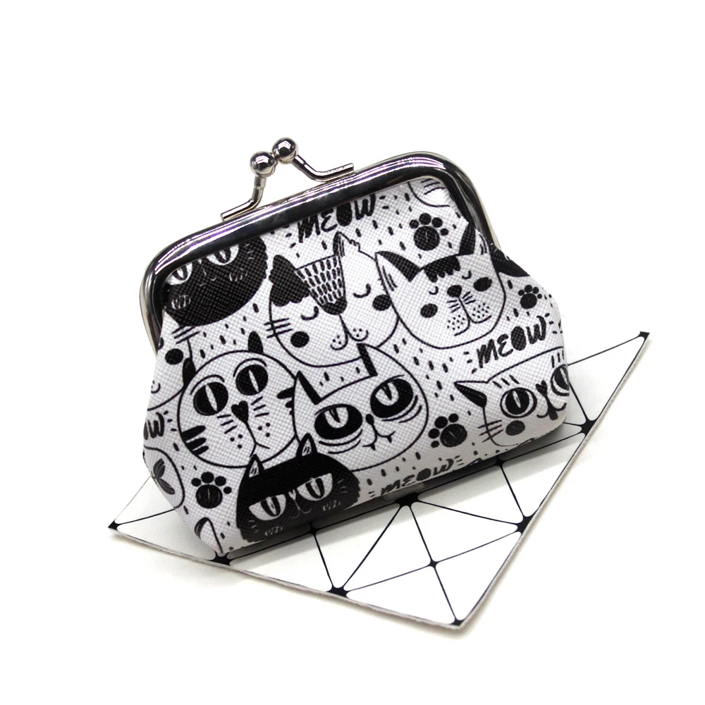 Women Girls Hasp Change Purse Clutch Money Bags Cartoon Cat Mini Wallets Coin Purses Keys Bags Zero Wallet