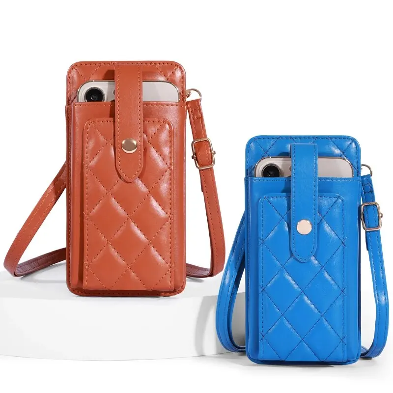 Fashion Single Shoulder Crossbody CellPhone Bag Mini Versatile Satchel Multi CardPosition Card Bag Keycase Female