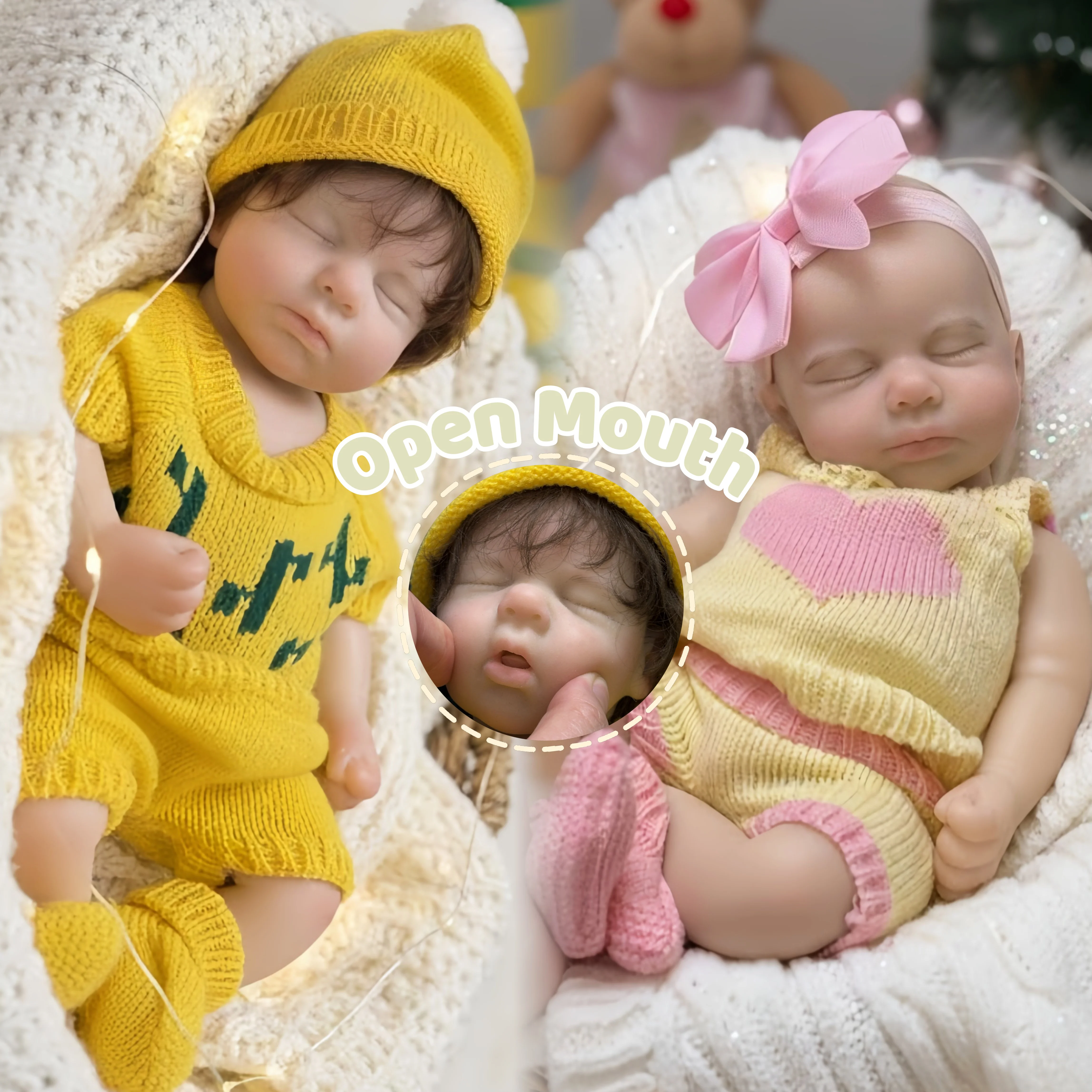 

13 дюймов/33 см, окрашенные с открытым ртом, твердые силиконовые куклы LouLou Bebe Reborn для девочек и мальчиков, моющиеся куклы для новорожденных, идеально подходящие для подарка