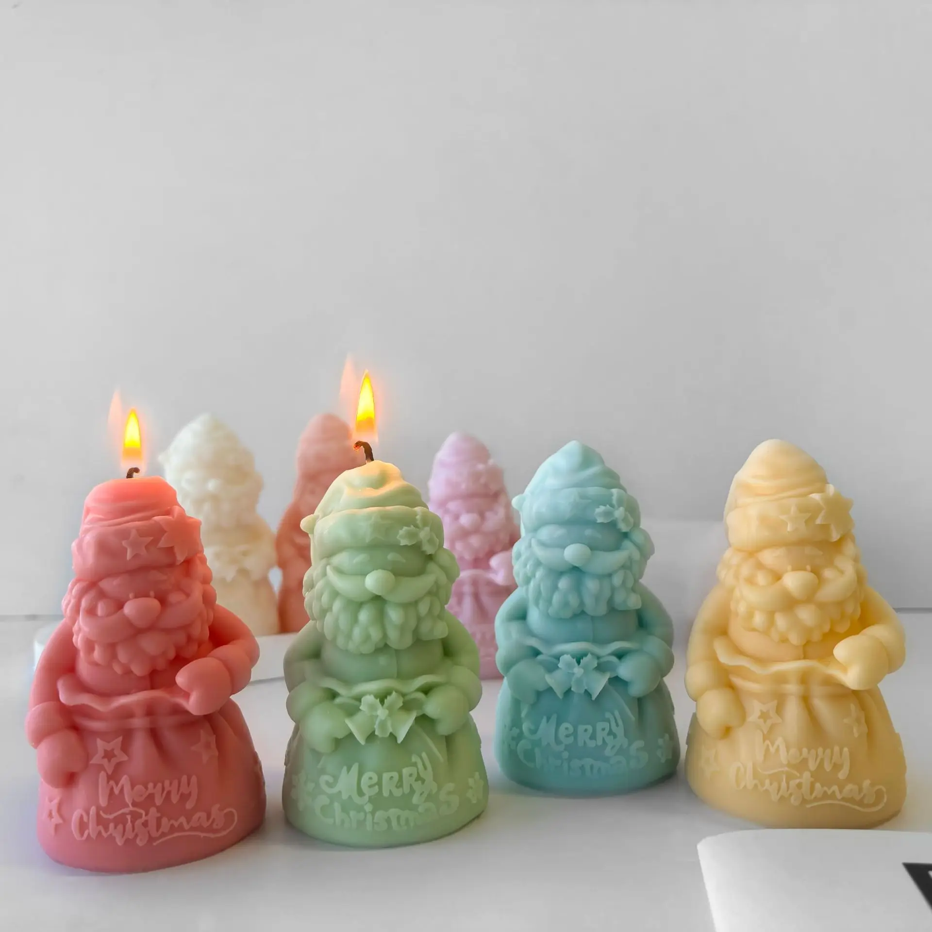 Christmas Gift Bag Santa Claus Silicone Mold DIY Christmas Aroma Candle Plaster Resin Molds Handmade Soap Candle Making