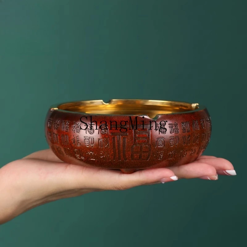 CL brass ashtray, living room desktop ornament, office gift for boys