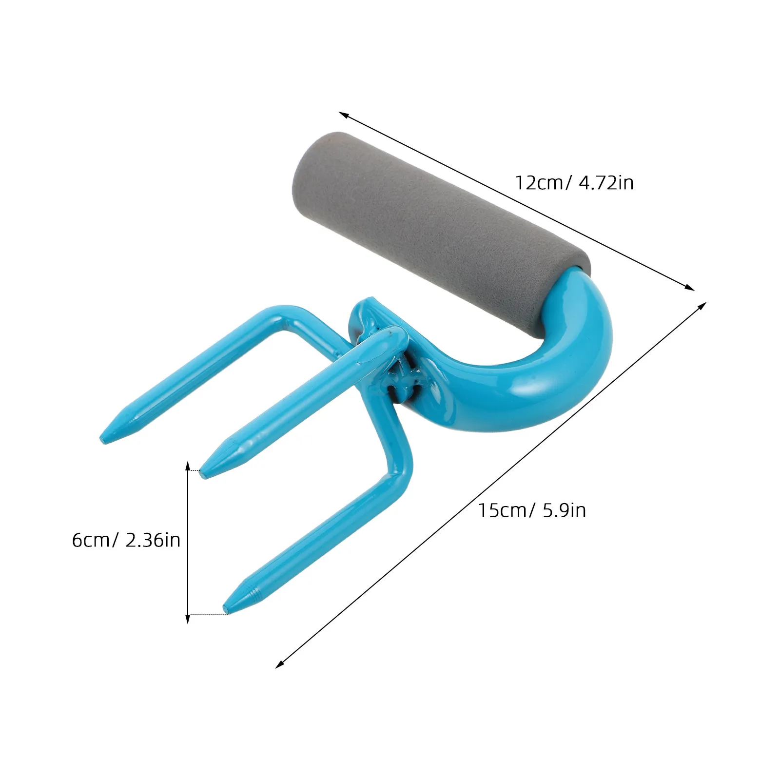 Manganese Steel Garden Hand Cultivator 3 Prongs Non-Slip Handle Soil Loosener Raised Beds Planters Root Vegetable Digger Claw