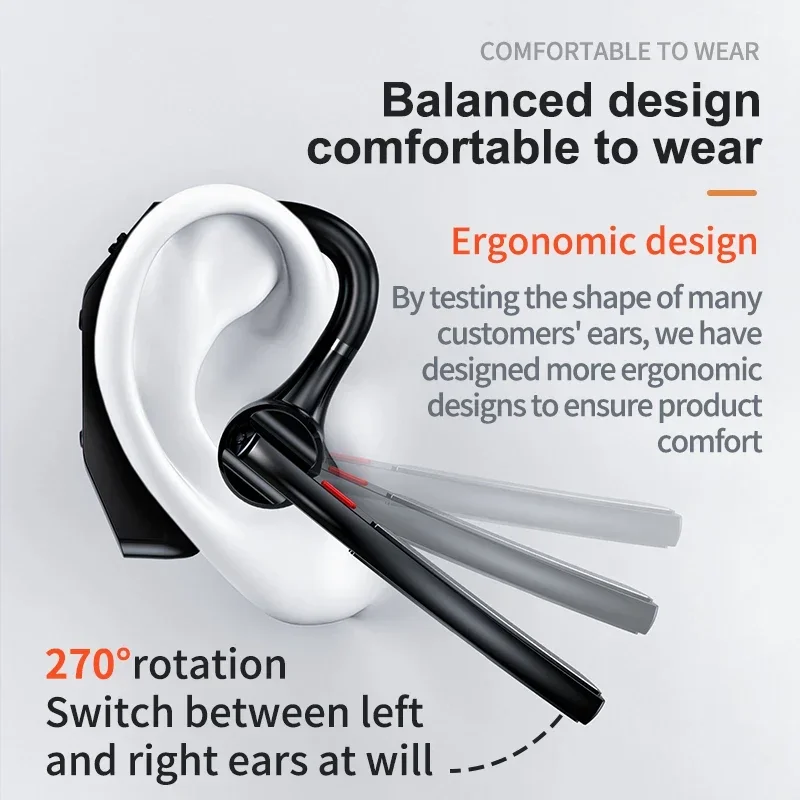 Bluetooth Earphone ENC Noise Cancelling Wireless Headphones with Dual Microphon Hands-free Headset Busines Auriculares Driving