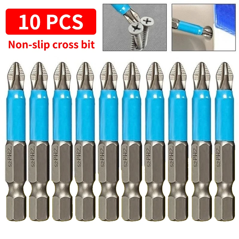 1/5/10Pcs 50mm PH2 Cross bit drill Head Screwdriver Bits Hand Tools Anti Slip Electric Hex Shank Magnetic Screwdriver Drill Bit